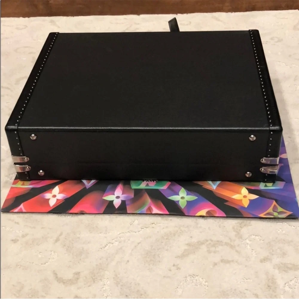 Louis Vuitton Black and Silver Laptop Bag Louis Vuitton Hard Trunk briefcase